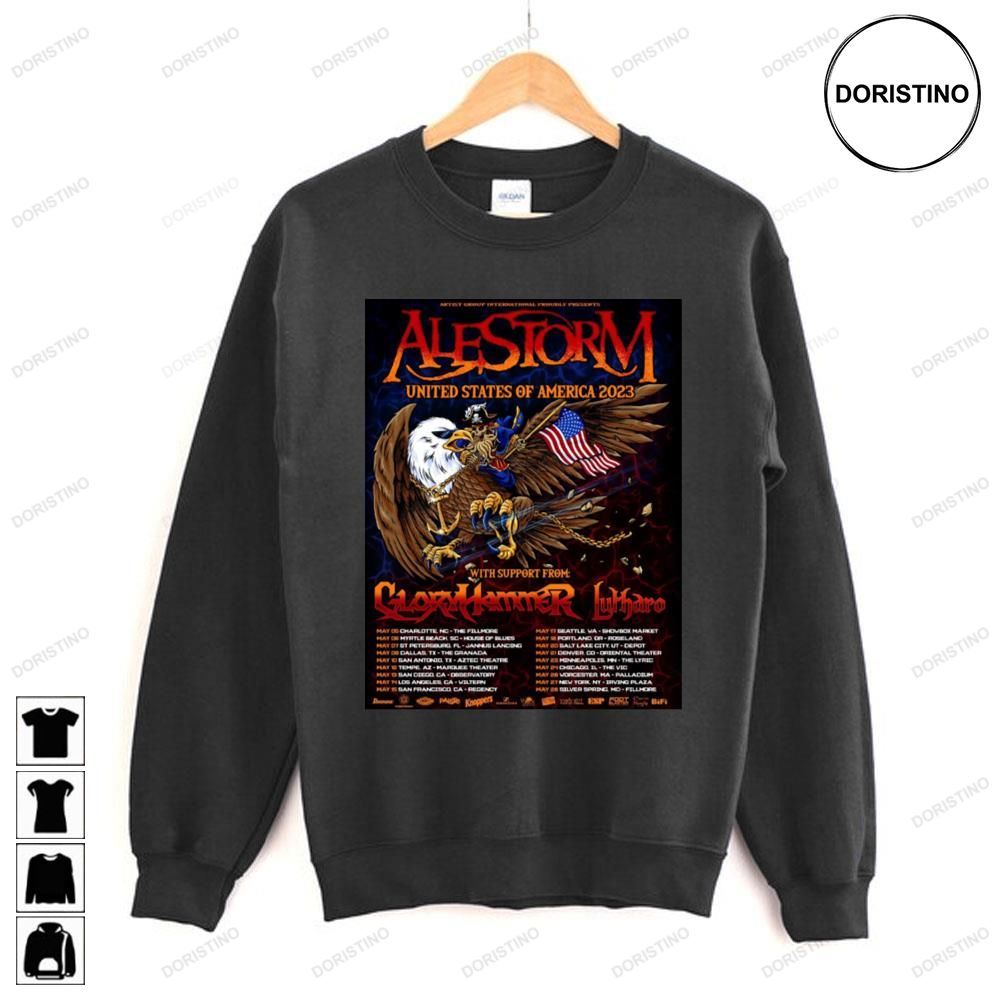 Alestorm United States Of America 2023 Tour Limited Edition T-shirts